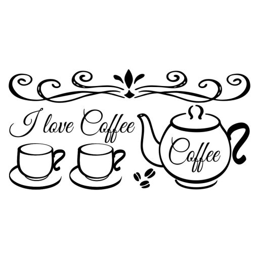 Nonfiguratív I love coffee, konyha falmatrica