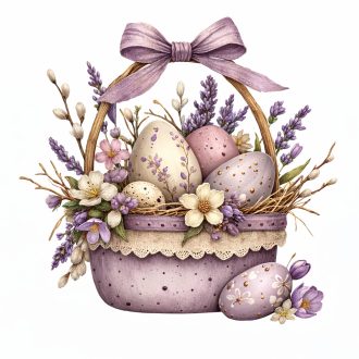 Húsvét lila árnyalatokkal, sztatikus ablakmatrica