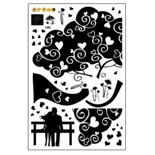 Fa szerelmespárral, éjjel világító falmatrica