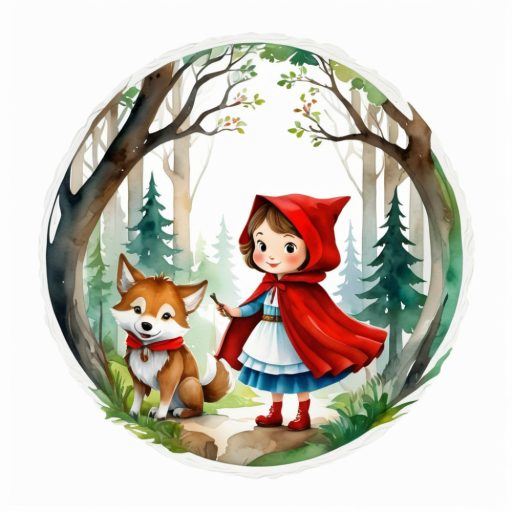 Piroska és a róka, kör alakú falmatrica gyerekszobába