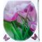 Rózsaszín tulipánok, toalett díszítő matrica