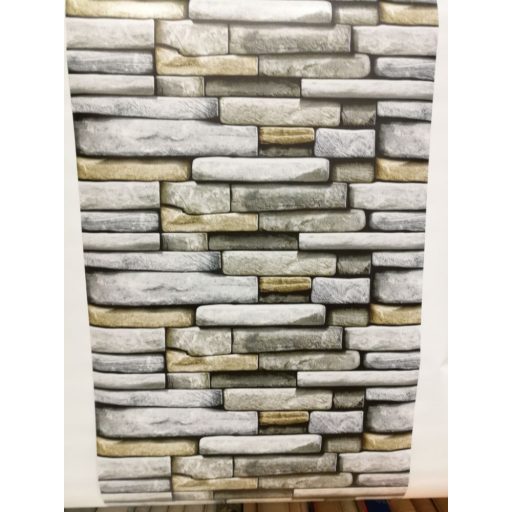 Kőtégla mintás öntapadós tapéta, 2 méter