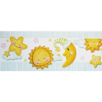 Hold és csillagok, bordűrmatrica gyerekszobába