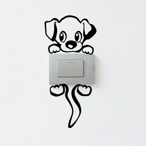 Kiskutya, villanykapcsoló matrica