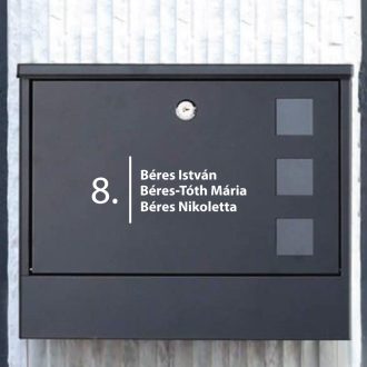 Ajtó és nevek, postaláda matrica