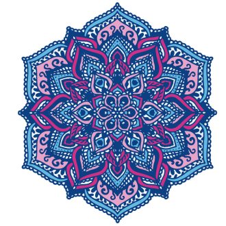 Kék-rózsa mandala falmatrica