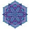 Kék-rózsa mandala falmatrica