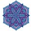 Kék-rózsa mandala falmatrica