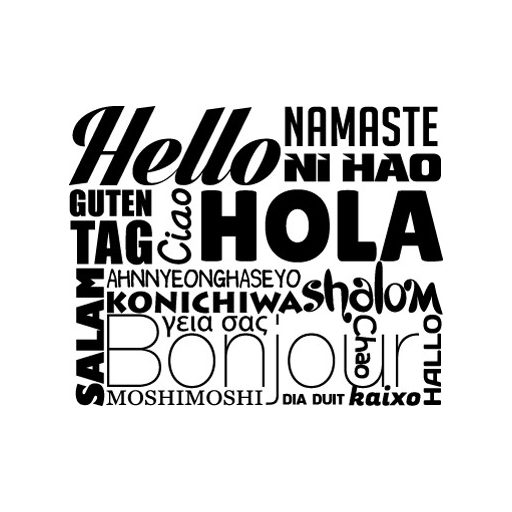 Szia több nyelven, szavak falmatrica