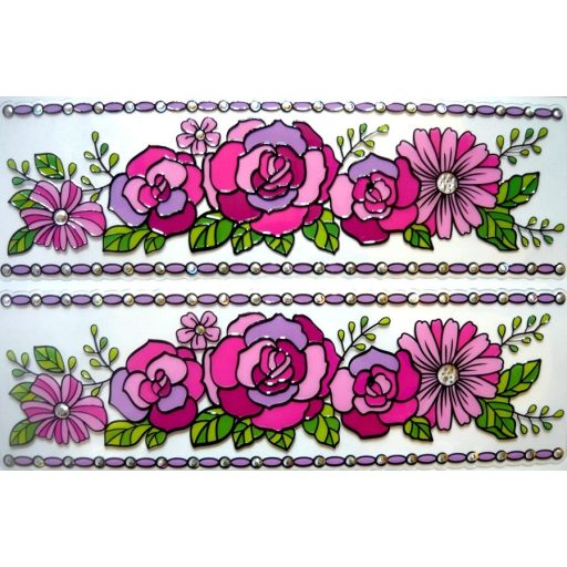 Rózsák, bordűr kontúrmatrica