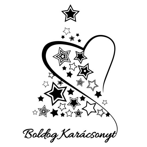 Boldog karácsonyt csillagfenyő, ablakmatrica