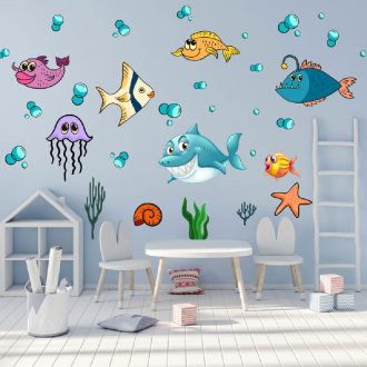 Halacskák, gyerekszoba falmatrica