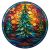 Ólomüveg hatású karácsonyi ablakmatrica, Fenyőfa (1)