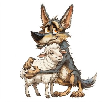 Monyók báránnyal, ragasztómentes ablakmatrica