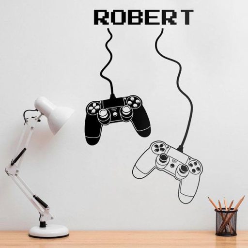 Egyedi gamer falmatrica – Konzol és név személyre szabva