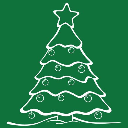 Fenyőfa, karácsonyi matrica kirakatra a Dekormatricák webáruháztól