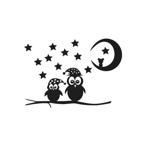 Baglyok éjjel, gyerekszoba falmatrica