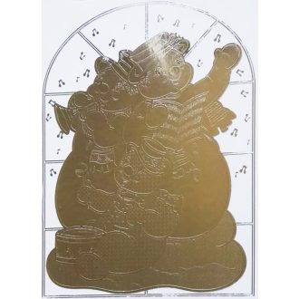 Zenélő macik, karácsonyi tükrös ablakmatrica