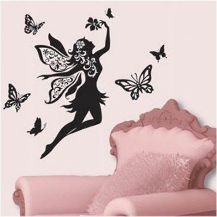 Tündér pillangókkal, falmatrica a Dekormatricák Webáruház falmatrica kínálatából
