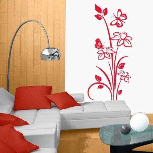 Nárciszok pillangókkal, falmatrica