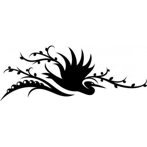 Madár nonfiguratív mintán, falmatrica