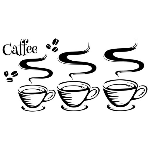 Kávéscsészék, falmatrica