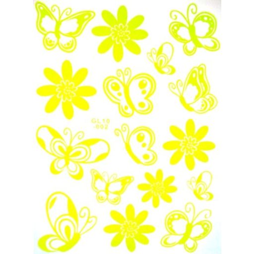 Pillangók és virágok, éjjel világító falmatrica