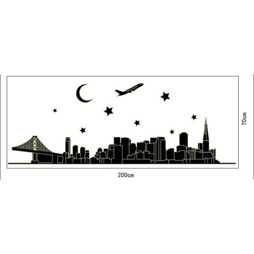 Város, éjjel világító falmatrica