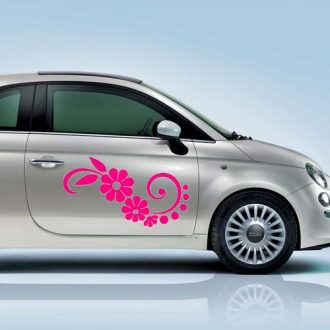 Nonfiguratív viráginda pöttyökkel autómatrica