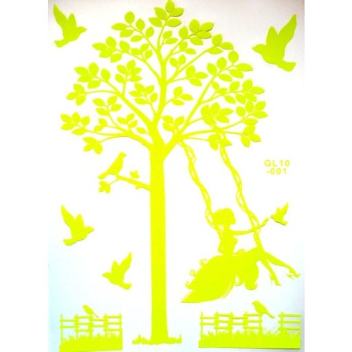 Hintázó lány, éjjel világító falmatrica