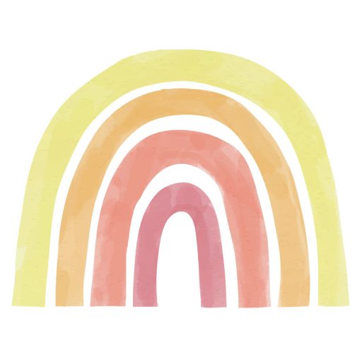 Festett szivárvány - sárga, gyerekszoba falmatrica