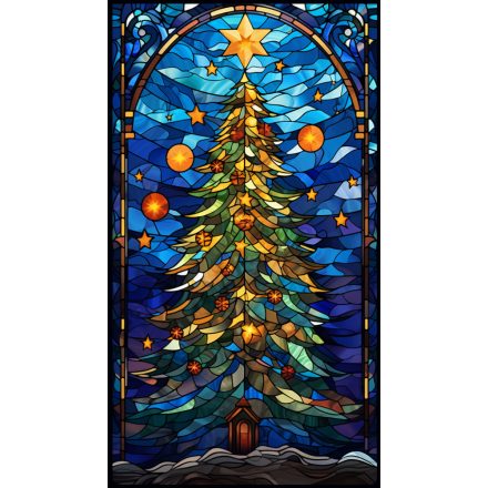 Karácsonyfa (1), karácsonyi ablakmatrica