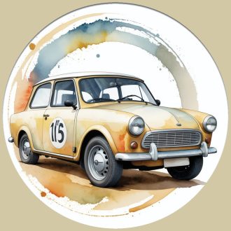 Trabant falmatrica – retro autó dekorációként