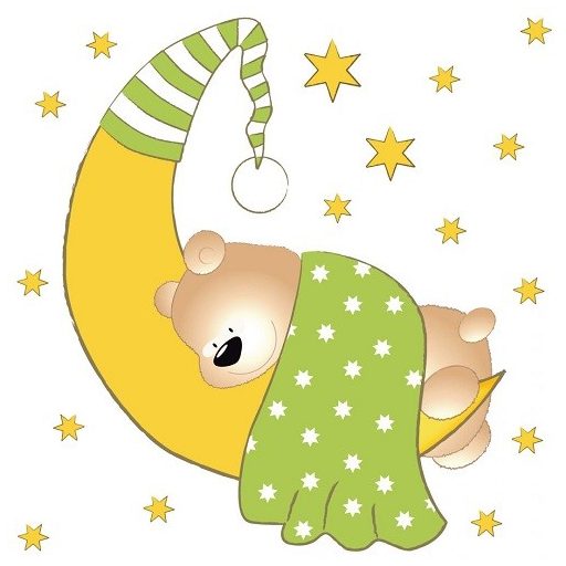 Alvó maci a holdon, falmatrica gyerekeknek