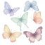Pasztell színű pillangók, ragasztómentes ablakmatrica