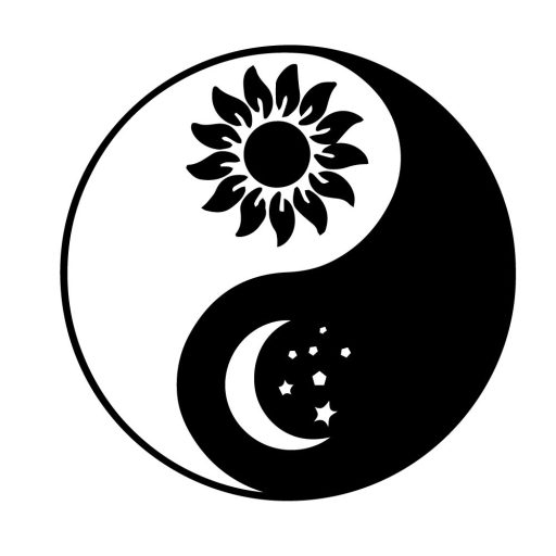 Éjjel és nappal Jin-jang, falmatrica