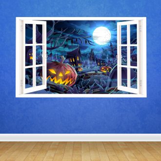 Halloweeni hangulat, ablak hatású falmatrica