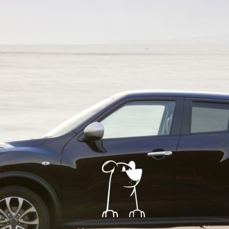 Nézelődő kutya, autómatrica