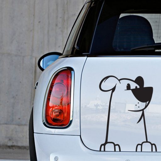 Nézelődő kutya, autómatrica