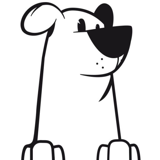 Nézelődő kutya, autómatrica