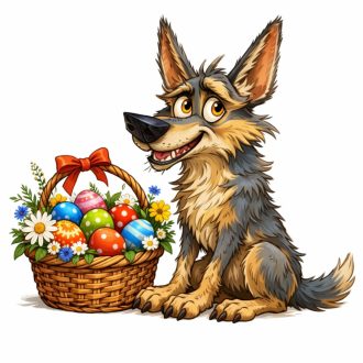 Monyók húsvéti kosárral, ragasztómentes ablakmatrica