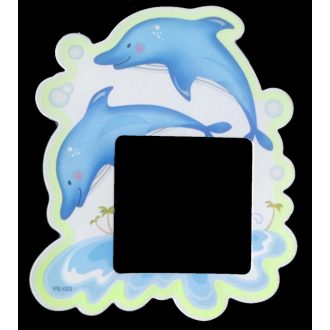 Játékos delfinek, csillámos villanykapcsoló matrica