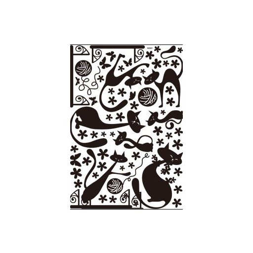 Cicák polcokkal, 70 részes falmatrica szett