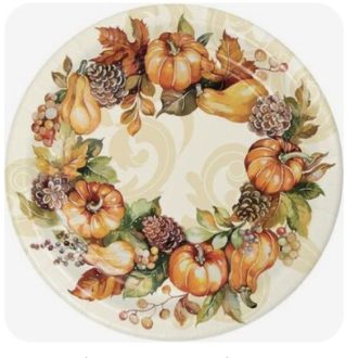 Őszi mintás dísztányér hatású falmatrica