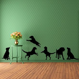 Játékos kiskutyák, falmatrica