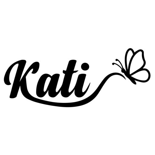 Kati, szabad és vidám névfelirat autóra