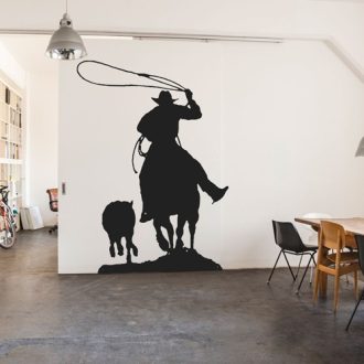 Lasszóvadász falmatrica western stílusban
