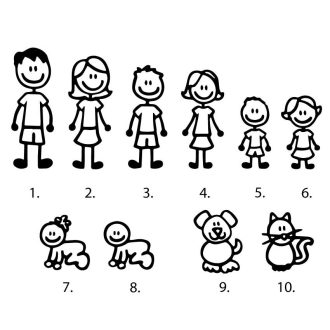   Az én családom szőke, egyedileg összeállítható autómatrica