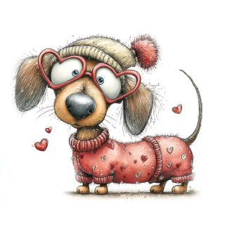 Tacsi szívecskés szemüvegben, sztatikus ablakmatrica