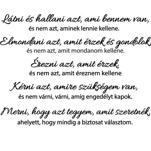 Merni, hogy azt tegyem, szöveges falmatrica 